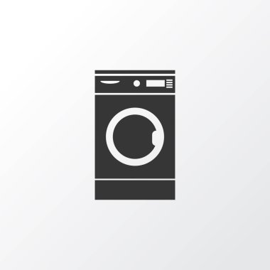 Çamaşır makinesi simgesi simgesi. Premium Kalite izole çamaşırhanede öğe trendy tarzı.
