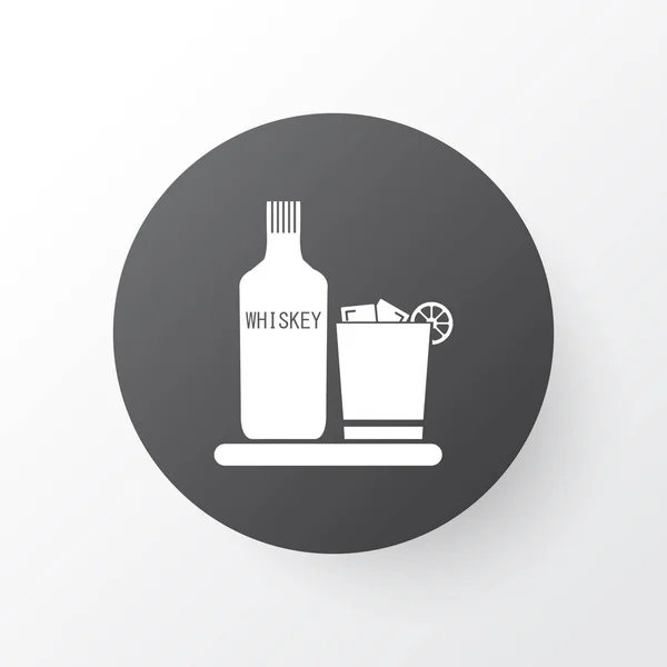 Símbolo de icono de licor. Whisky aislado de primera calidad con elemento de hielo en estilo moderno . — Vector de stock