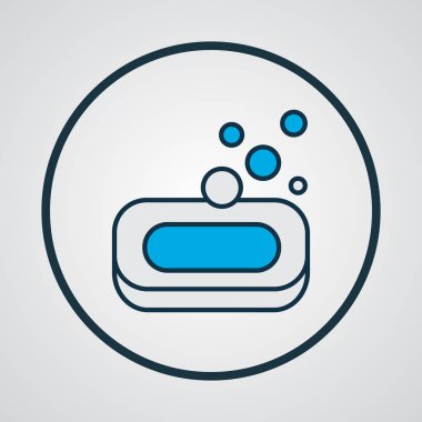 Sabun simgesi renkli çizgi sembolü. Premium kalite izole hijyen öğe trendy tarzı.