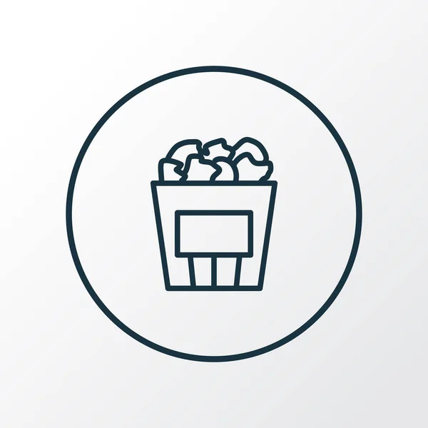 Simbolo linea icona popcorn. Elemento snack cinema isolato di qualità premium in stile trendy. — Foto Stock