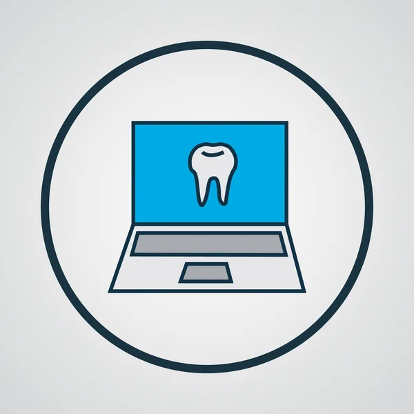 Icono de dentista en línea símbolo de línea de color. Elemento portátil aislado de calidad premium en estilo moderno . — Foto de Stock