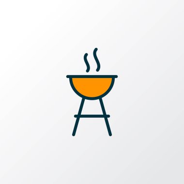 Barbekü simgesi renkli çizgi sembolü. Premium Kalite izole Barbekü öğe trendy tarzı.