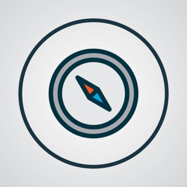 Pusula simgesi renkli çizgi sembolü. Moda tarzında birinci kalite izole navigasyon ögesi.