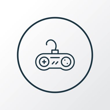 Oyun denetleyici simgesi satır sembolü. Moda tarzında birinci kalite izole edilmiş oyun alanı ögesi.