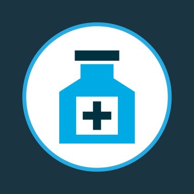 Simge renkli sembolü tedavi et. Moda tarzında birinci kalite izole edilmiş ilaç ögesi.