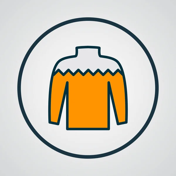 Knitwear icon 색상 라인 심볼. 유행하는 스타일의 스웨터의 최고급 재료. — 스톡 벡터