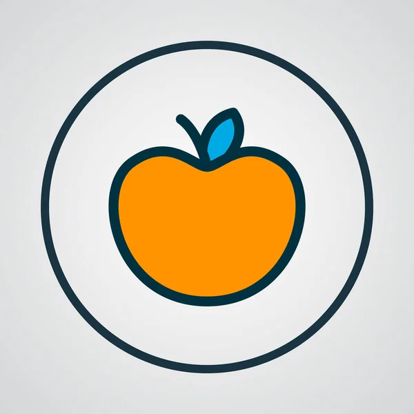 Apple ikona kolorowy symbol linii. Wysokiej jakości izolowany element owocowy w modnym stylu. — Wektor stockowy