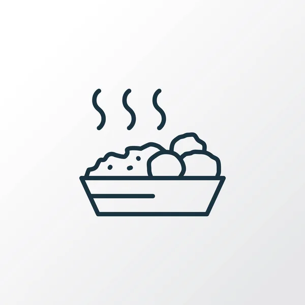 Falafel met rijst pictogram lijn symbool. Premium kwaliteit geïsoleerde pita element in trendy stijl. — Stockvector