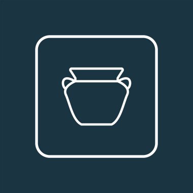 Kil çömleği sembolü. Moda tarzında birinci kalite izole edilmiş çömlek ögesi.