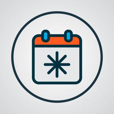 X gün simgesi renkli çizgi sembolü. Moda biçiminde birinci kalite izole takvim ögesi.