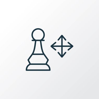 Piyon çoklu yön simgesi çizgi sembolü. Kaliteli kalite modayı izole eder.