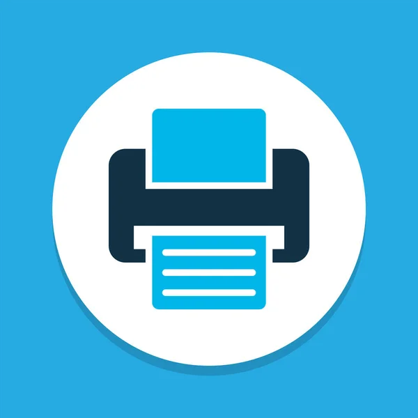 인쇄 아이콘에 색칠 된 상징. 유행하는 스타일의 최초의 품질 고립된 팩스 요소. — 스톡 벡터
