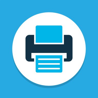 Yazıcı simgesi renkli sembol. Moda tarzında birinci kalite izole faks ögesi.