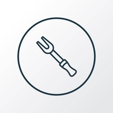 Barbekü çatalı simgesi satır sembolü. Premium kalite izole Barbekü Aracı öğe trendy tarzı.