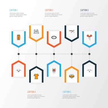 İğne, tığ işi, yüksek önyargı ve iğne elementli diğer iğnelerle renklendirilmiş şekil simgeleri. İzole edilmiş illüstrasyon biçimi simgeleri.