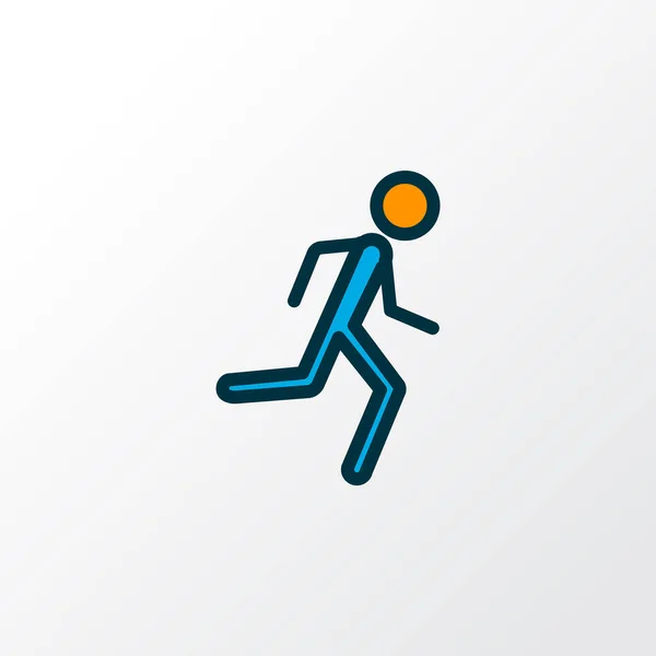 Running man pictogram gekleurde lijn symbool. Hoogwaardig geïsoleerd joggingelement in trendy stijl. — Stockfoto