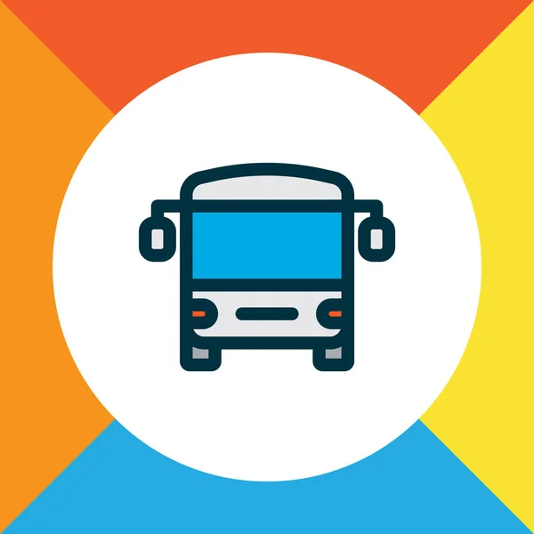 Bus Symbol farbiges Liniensymbol. Isoliertes Autobus-Element in Premium-Qualität im trendigen Stil. — Stockvektor