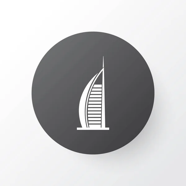 Burj ab arab hotel icon symbol. Premium quality isolated skyscraper element in trendy style. — Stock Vector