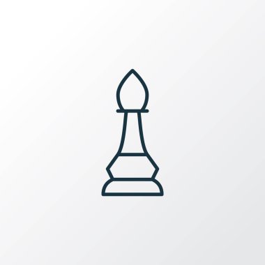 Şekil simgesi çizgi sembolü. Moda tarzında birinci kalite izole satranç fili ögesi.
