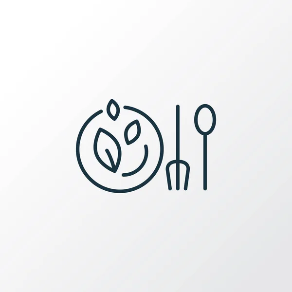 Vegan restaurant icon line symbol. Premium quality isolated vegetarian cafe element in trendy style.