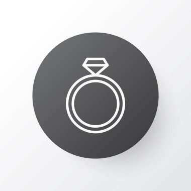 Yüzük simgesi. Moda tarzında birinci kalite izole düğün mücevheri elementi.