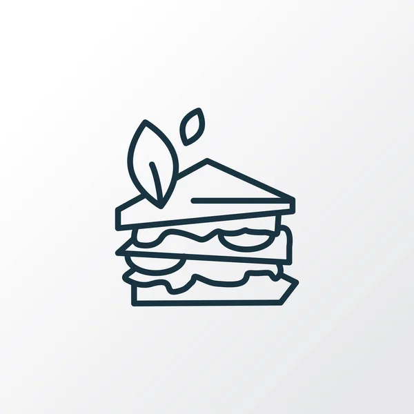 Símbolo de línea de icono de sándwich vegano. Elemento de hamburguesa aislada de primera calidad en estilo moderno . — Vector de stock