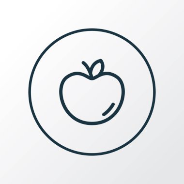 Elma simgesi çizgi sembolü. Moda tarzında birinci kalite izole meyve ögesi.