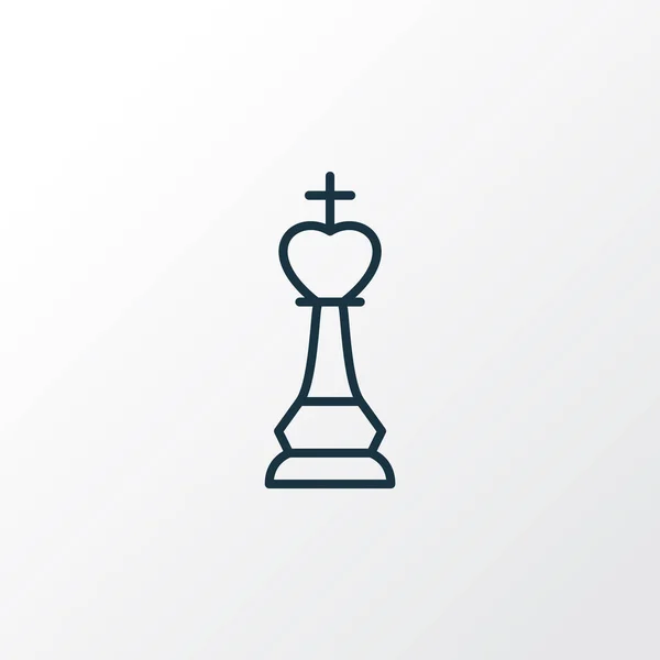 Xadrez símbolo de linha ícone peça. Elemento rei de xadrez isolado de qualidade premium em estilo moderno . —  Vetores de Stock