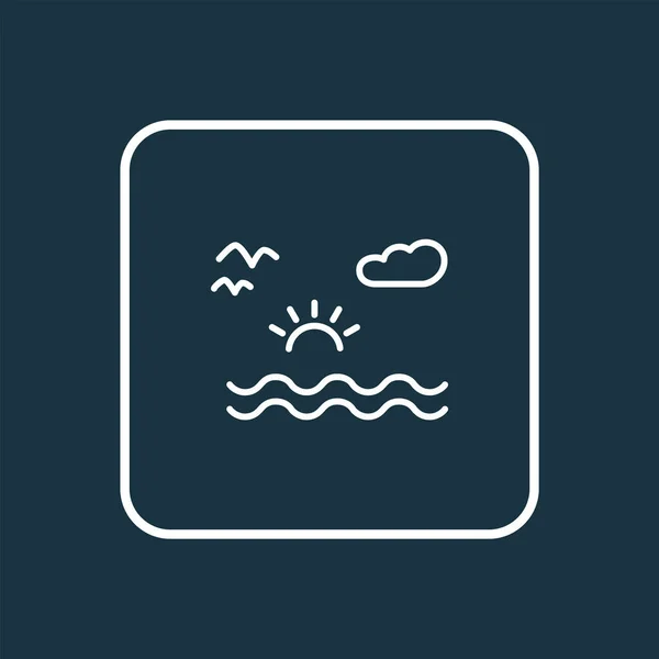 Sea landscape icon line symbol. Premium quality isolated nature element in trendy style.