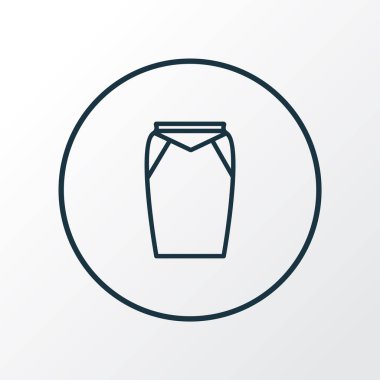 Görünüm simgesi çizgi sembolü. Moda tarzında birinci kalite izole edilmiş orta boy etek ögesi.