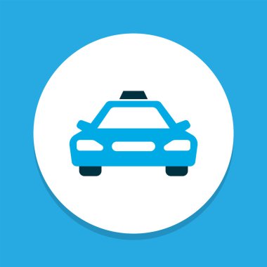 Taksi simgesi renkli sembol. Moda tarzında birinci kalite izole taksi ögesi.