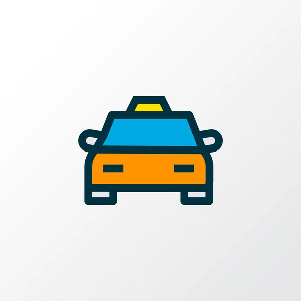 タクシーアイコンの色のラインシンボル。トレンディーなスタイルのプレミアム品質の隔離されたタクシー要素. — ストック写真