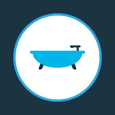 Banyo sembolü renkli. Moda tarzında birinci kalite izole küvet ögesi.