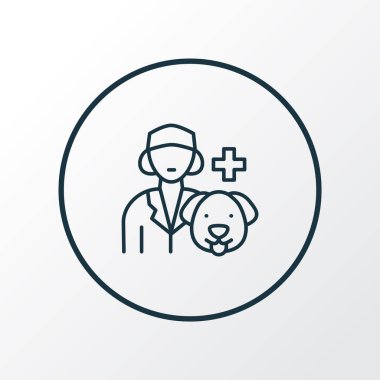 Veteriner sembolü. Moda tarzında birinci kalite izole edilmiş veteriner kadın unsuru.