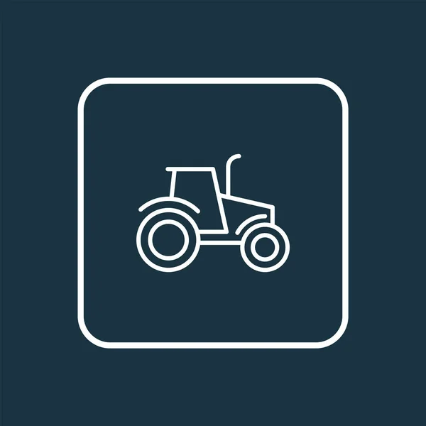Символ линии трактора. Высококачественный изолированный элемент сельскохозяйственного автомобиля в модном стиле. — стоковое фото