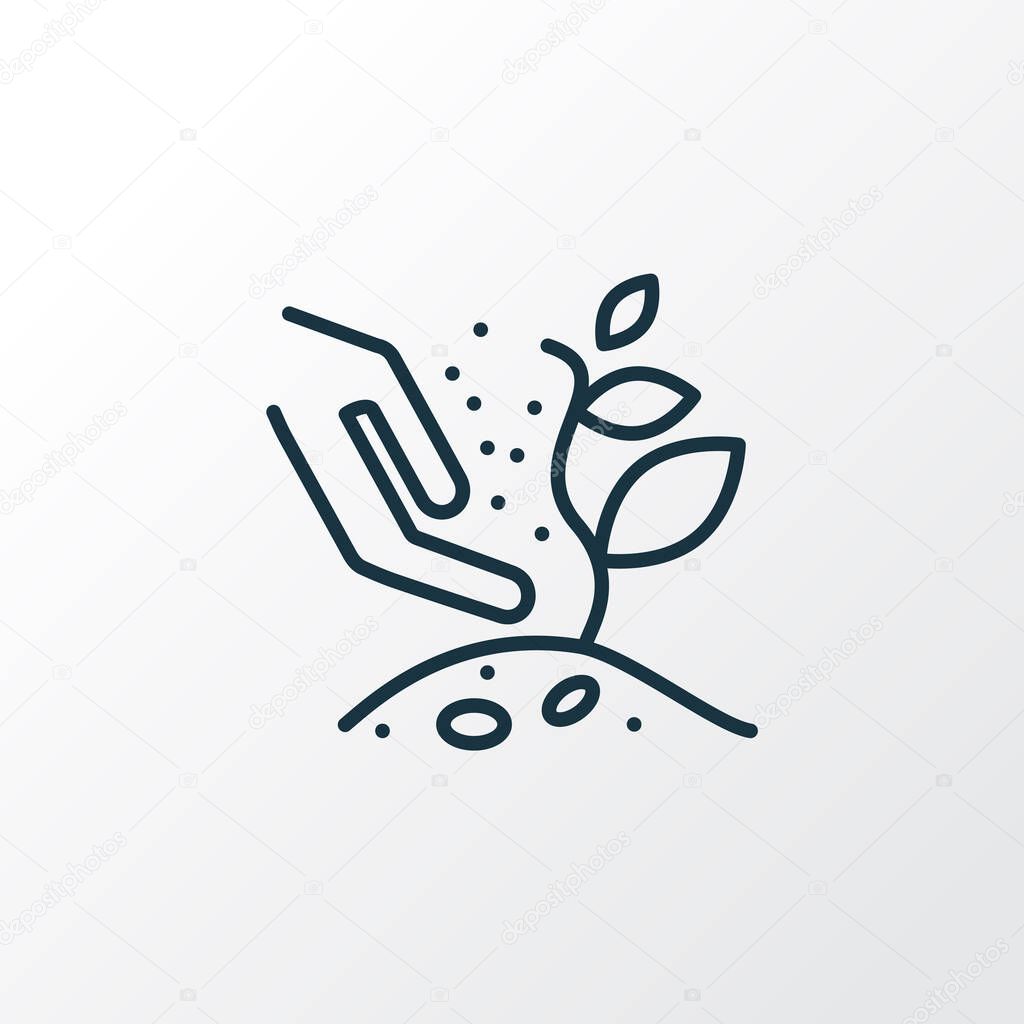 Fertilizing icon line symbol. Premium quality isolated plant growing element in trendy style.