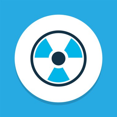 Radyoaktif simge renkli sembol. Kaliteli kalite, modaya uygun radyasyon elementi.