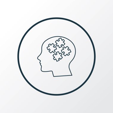 Mantık simgesi çizgi sembolü. Moda tarzında birinci kalite izole çözüm ögesi.