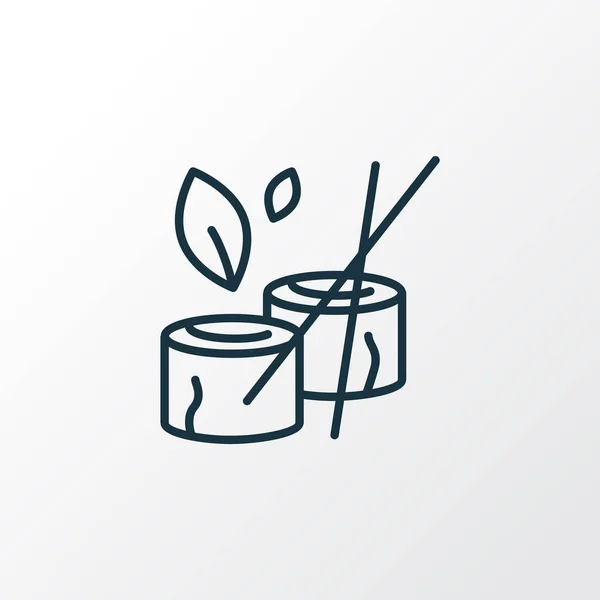 Sushi végétalien icône ligne symbole. Elément de rouleau japonais isolé de qualité Premium dans un style tendance. — Image vectorielle