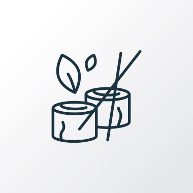 Vejetaryen suşi simgesi. Kaliteli kalite, son moda Japon rulo elementi..