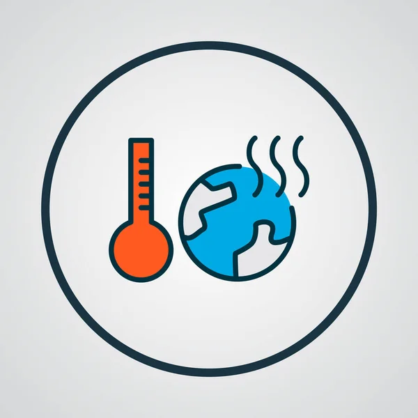 Ikona globalnego ocieplenia kolorowy symbol linii. Wysokiej jakości izolowany światowy element temperatury w modnym stylu. — Zdjęcie stockowe