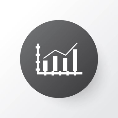 Bar istatistik simgesi. Kaliteli kalite, modaya uygun ekonomik ilerleme elementini izole etti.