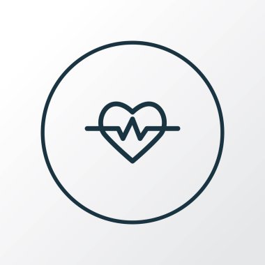 Kalp atışı simgesi çizgisi sembolü. Moda tarzında birinci kalite izole darbe ögesi.