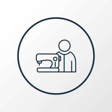 Terzi simgesi çizgisi sembolü. Moda tarzında birinci kalite izole edilmiş terzi ögesi.