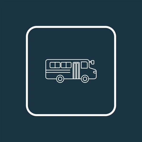 スクールバスのアイコンラインシンボル。トレンディーなスタイルのプレミアム品質の隔離された自動バス要素. — ストック写真
