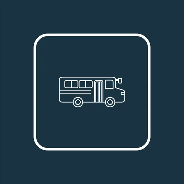 School bus icon line symbol. Premium quality isolated autobus element in trendy style. — Stock Vector