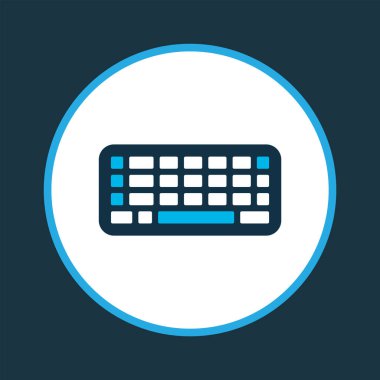 Klavye simgesi renkli sembol. Moda tarzında birinci kalite izole tuş takımı ögesi.