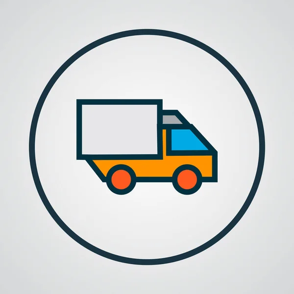 Simbolo linea colorata icona camion. Elemento furgone isolato di qualità premium in stile trendy. — Foto Stock