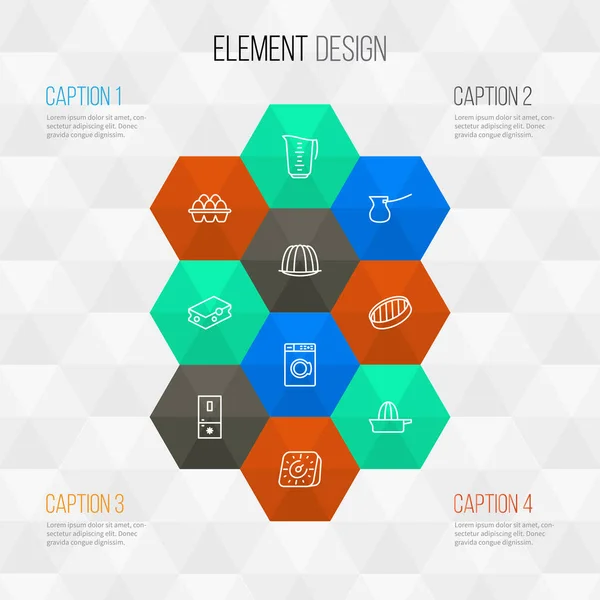 요리 아이콘들은 컵,체, 푸딩 및 기타 주방 저그 요소들로 설정 된 줄 스타일이다. 독자적 인 예의 요리 아이콘. — 스톡 사진