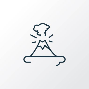 Volkan ikon çizgisi sembolü. Moda biçiminde birinci kalite izole magma ögesi.